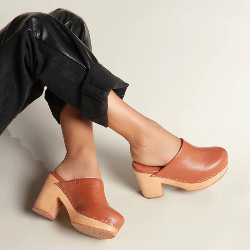 Charlotte Stone Martino Low Heel Wooden Clogs